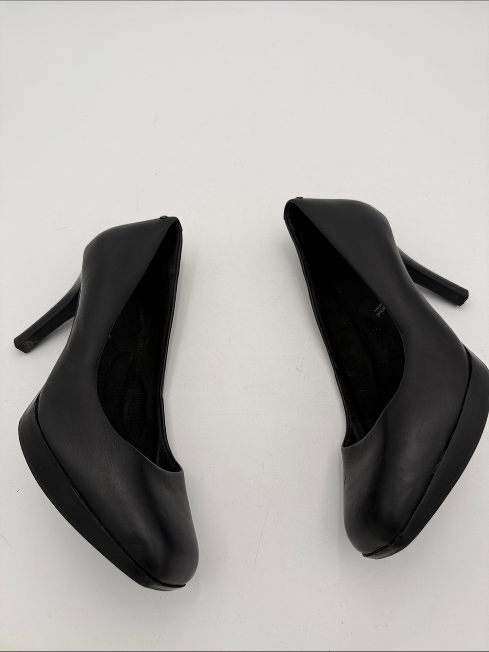 Rockport Black Square-Toe High Heel Pumps women 8M office casual retro leather - Picture 7 of 11